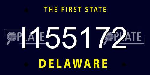 I155172 Delaware License Plate