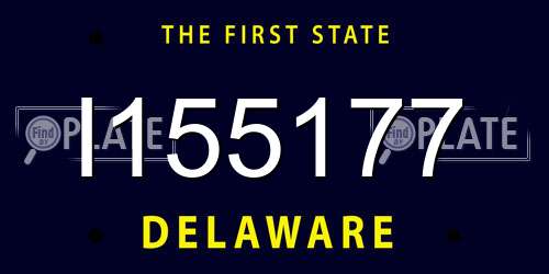 I155177 Delaware License Plate