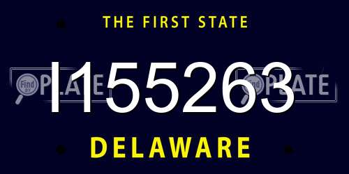 I155263 Delaware License Plate