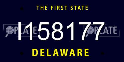 I158177 Delaware License Plate