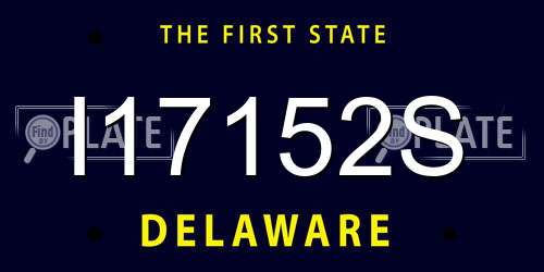 I17152S Delaware License Plate
