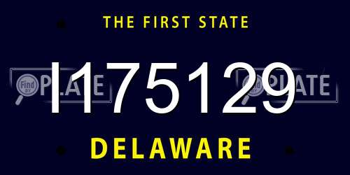 I175129 Delaware License Plate