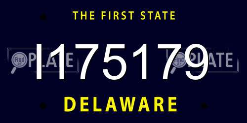 I175179 Delaware License Plate
