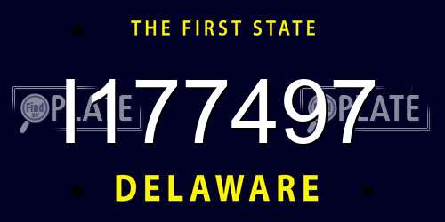I177497 Delaware License Plate