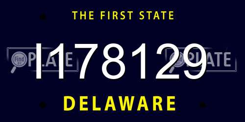 I178129 Delaware License Plate