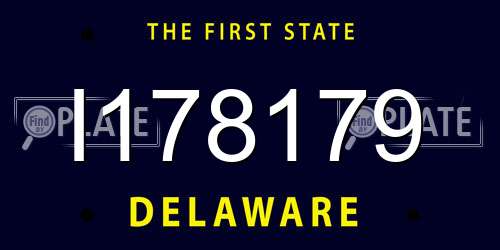 I178179 Delaware License Plate
