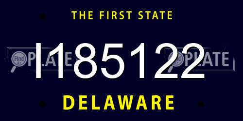 I185122 Delaware License Plate
