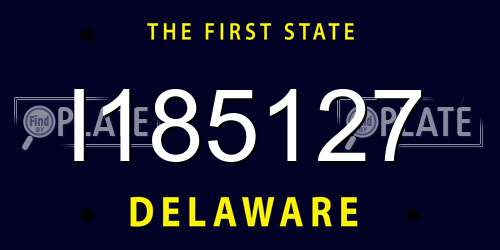 I185127 Delaware License Plate