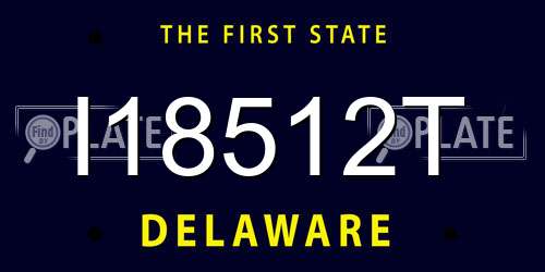 I18512T Delaware License Plate