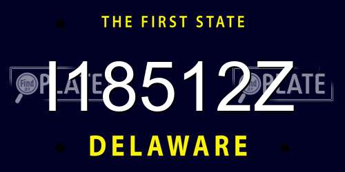 I18512Z Delaware License Plate