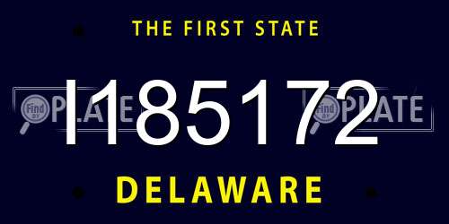 I185172 Delaware License Plate