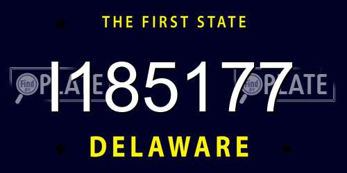 I185177 Delaware License Plate