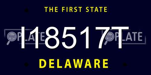 I18517T Delaware License Plate