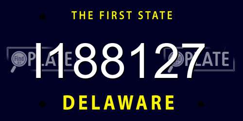 I188127 Delaware License Plate