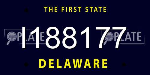I188177 Delaware License Plate