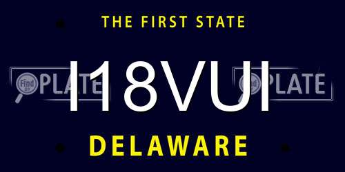 I18VUI Delaware License Plate
