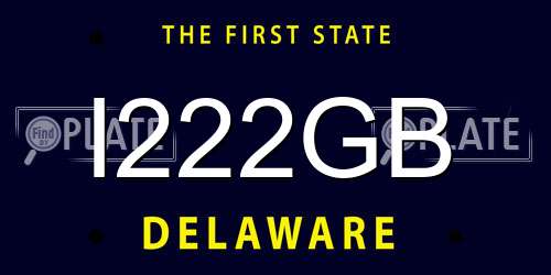 I222GB Delaware License Plate