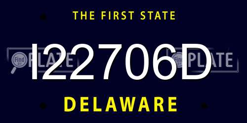 I22706D Delaware License Plate