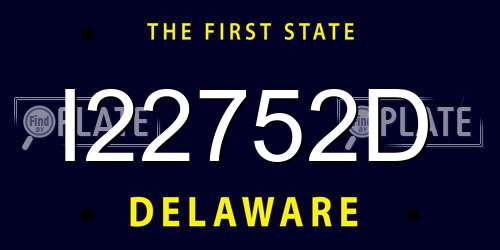 I22752D Delaware License Plate