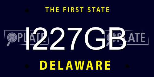 I227GB Delaware License Plate