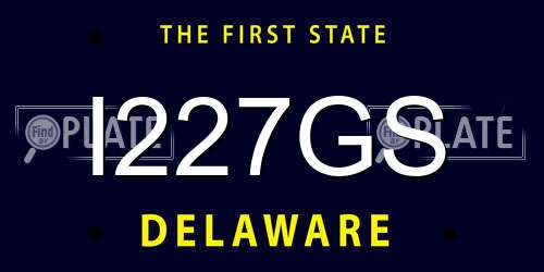 I227GS Delaware License Plate