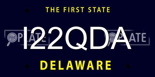 I22QDA Delaware License Plate