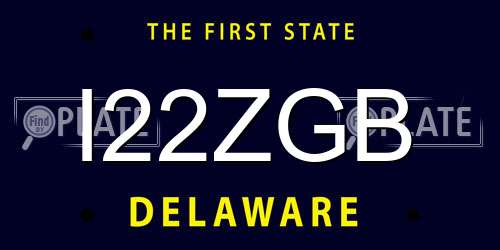 I22ZGB Delaware License Plate