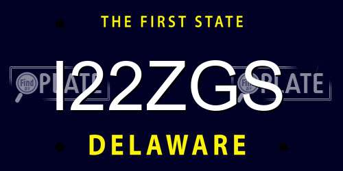 I22ZGS Delaware License Plate