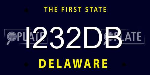 I232DB Delaware License Plate