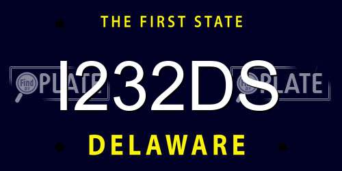 I232DS Delaware License Plate