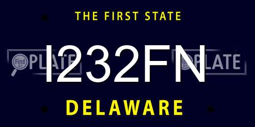 I232FN Delaware License Plate