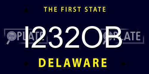 I232OB Delaware License Plate
