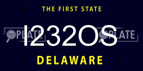 I232OS Delaware License Plate