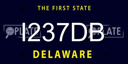 I237DB Delaware License Plate