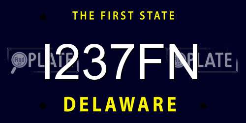 I237FN Delaware License Plate