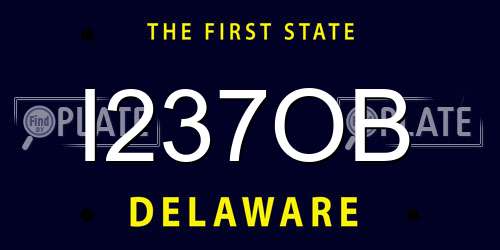 I237OB Delaware License Plate