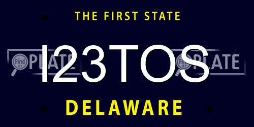 I23TOS Delaware License Plate