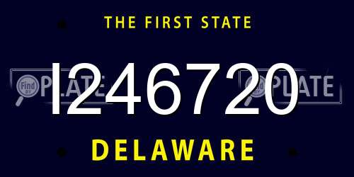 I246720 Delaware License Plate