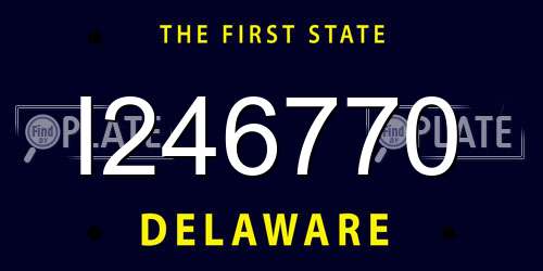 I246770 Delaware License Plate