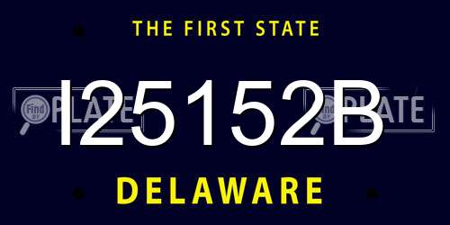 I25152B Delaware License Plate
