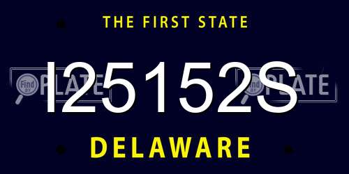 I25152S Delaware License Plate