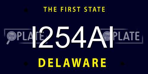 I254AI Delaware License Plate