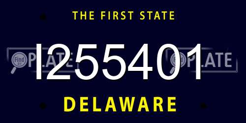 I255401 Delaware License Plate