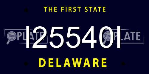 I25540I Delaware License Plate