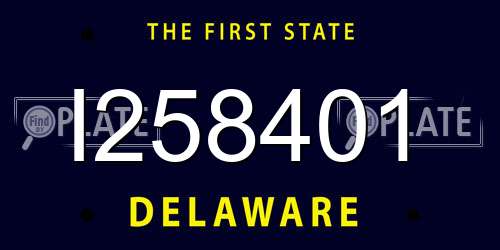 I258401 Delaware License Plate