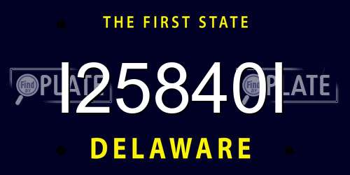 I25840I Delaware License Plate