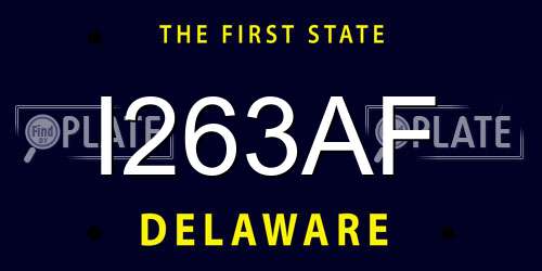 I263AF Delaware License Plate