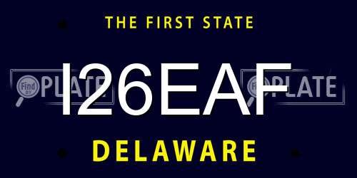 I26EAF Delaware License Plate