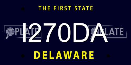 I270DA Delaware License Plate