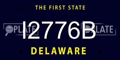 I2776B Delaware License Plate